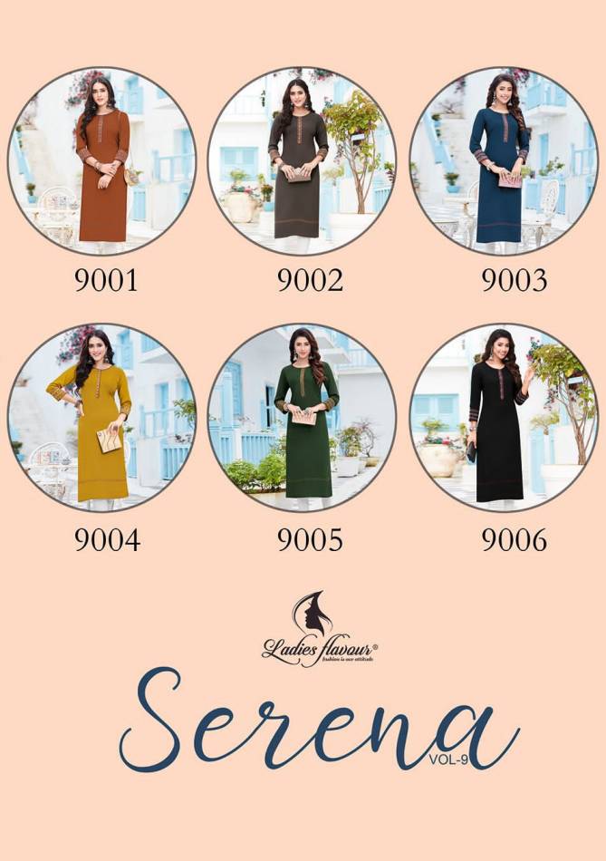 Serena vol 9 By Ladies Flavour 9001-9006 Designer Kurtis Catalog